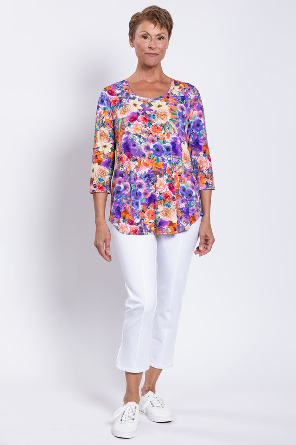 Jazz 3/4 Top, Violet Fiesta, Bamboo