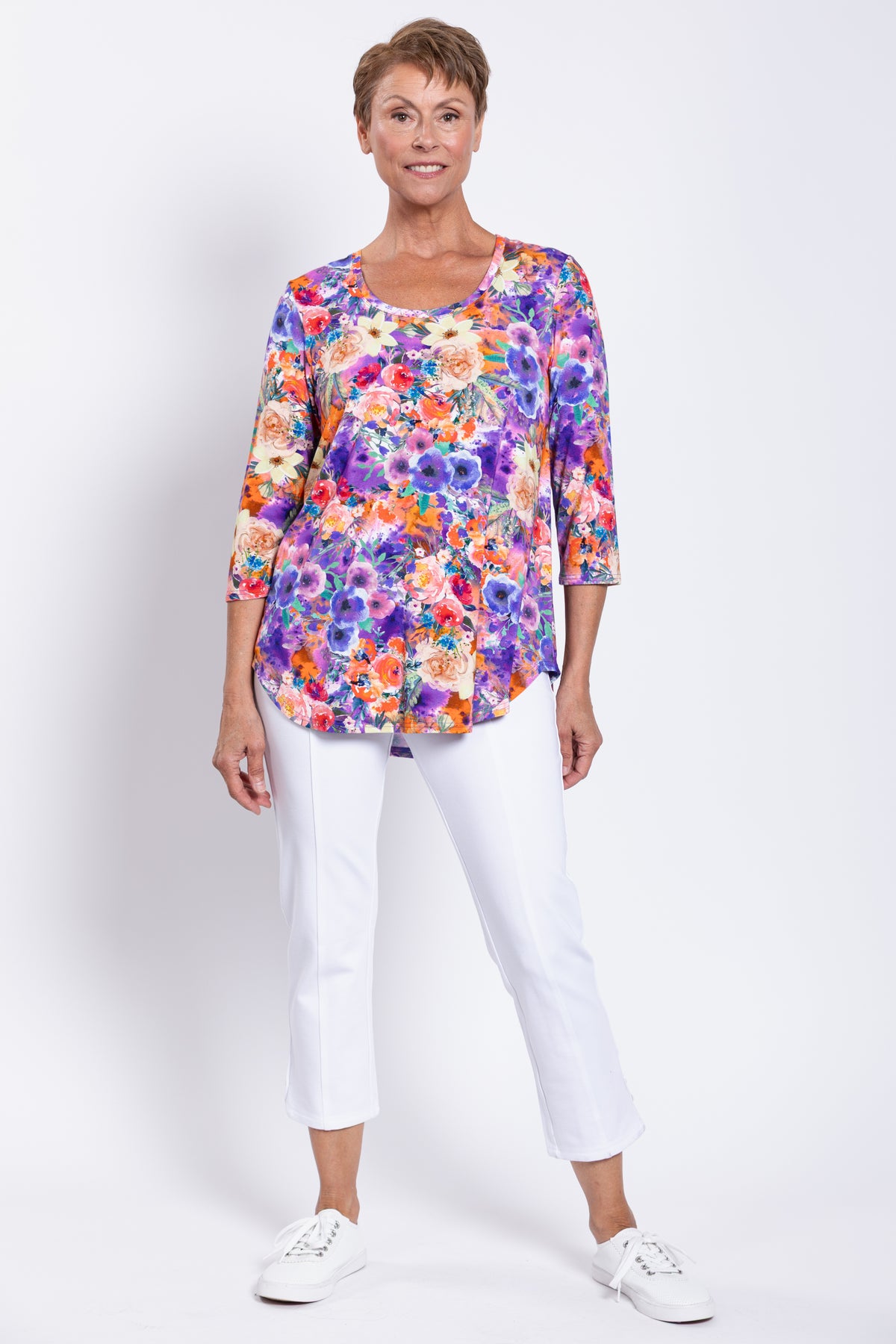 Jazz 3/4 Top, Violet Fiesta, Bamboo