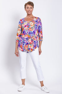 Jazz 3/4 Top, Violet Fiesta, Bamboo