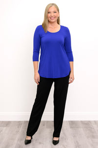 Jazz 3/4 Slv Top, Violet, Bamboo