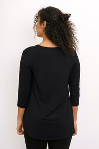 Jazz 3/4 Slv Top, Black Diamond, Bamboo