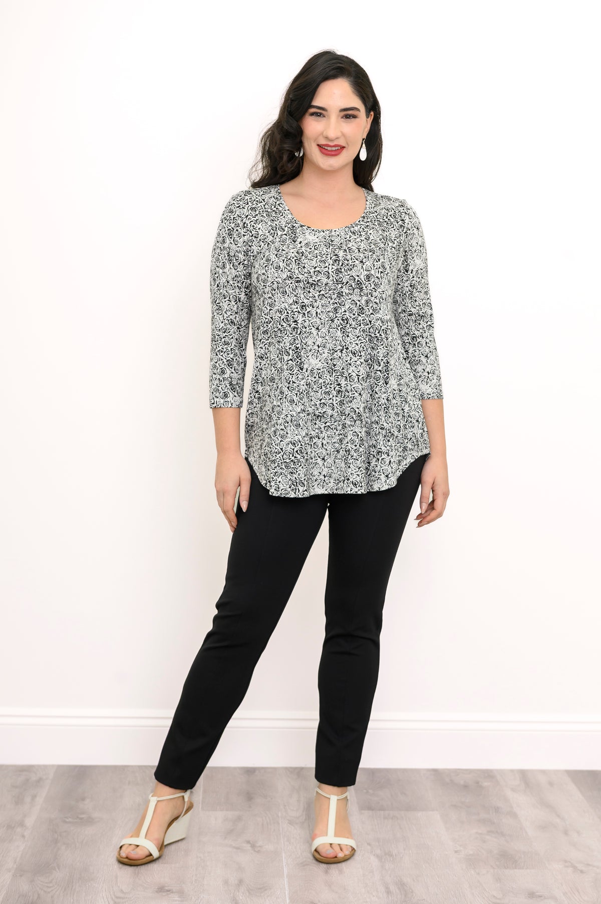 Jazz 3/4 Top, BW Rosette, Bamboo