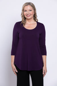 Jazz 3/4 Slv Top, Royale, Bamboo