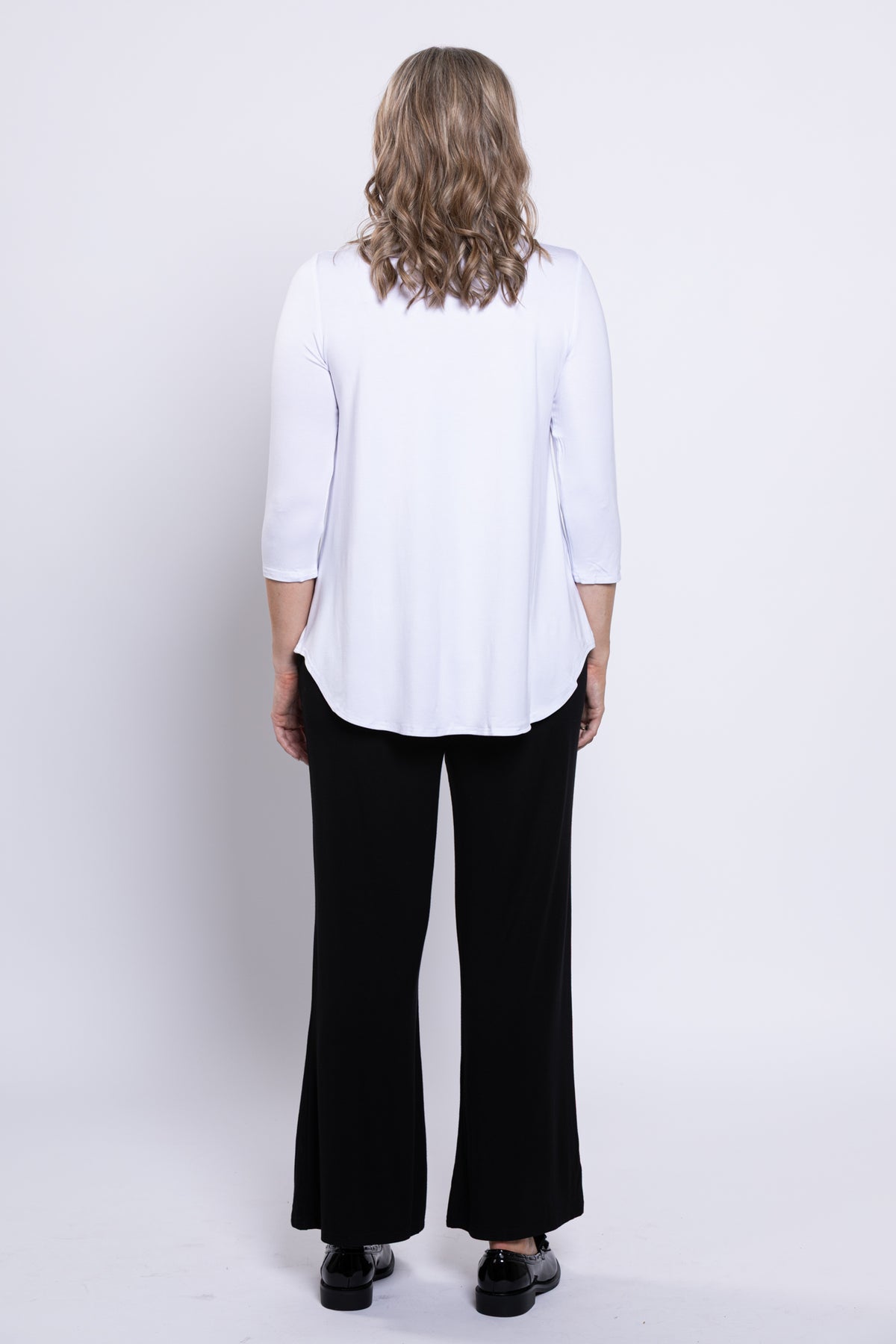 Jazz 3/4 Slv Top, Snow White, Bamboo