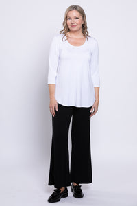 Jazz 3/4 Slv Top, Snow White, Bamboo