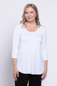 Jazz 3/4 Slv Top, Snow White, Bamboo