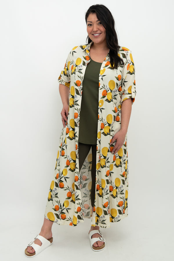 Jennifer Dress, Lemonade, Linen Bamboo