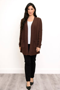 Jenny Cardigan, Chocolate, Cotton