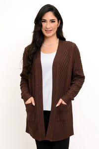 Jenny Cardigan, Chocolate, Cotton