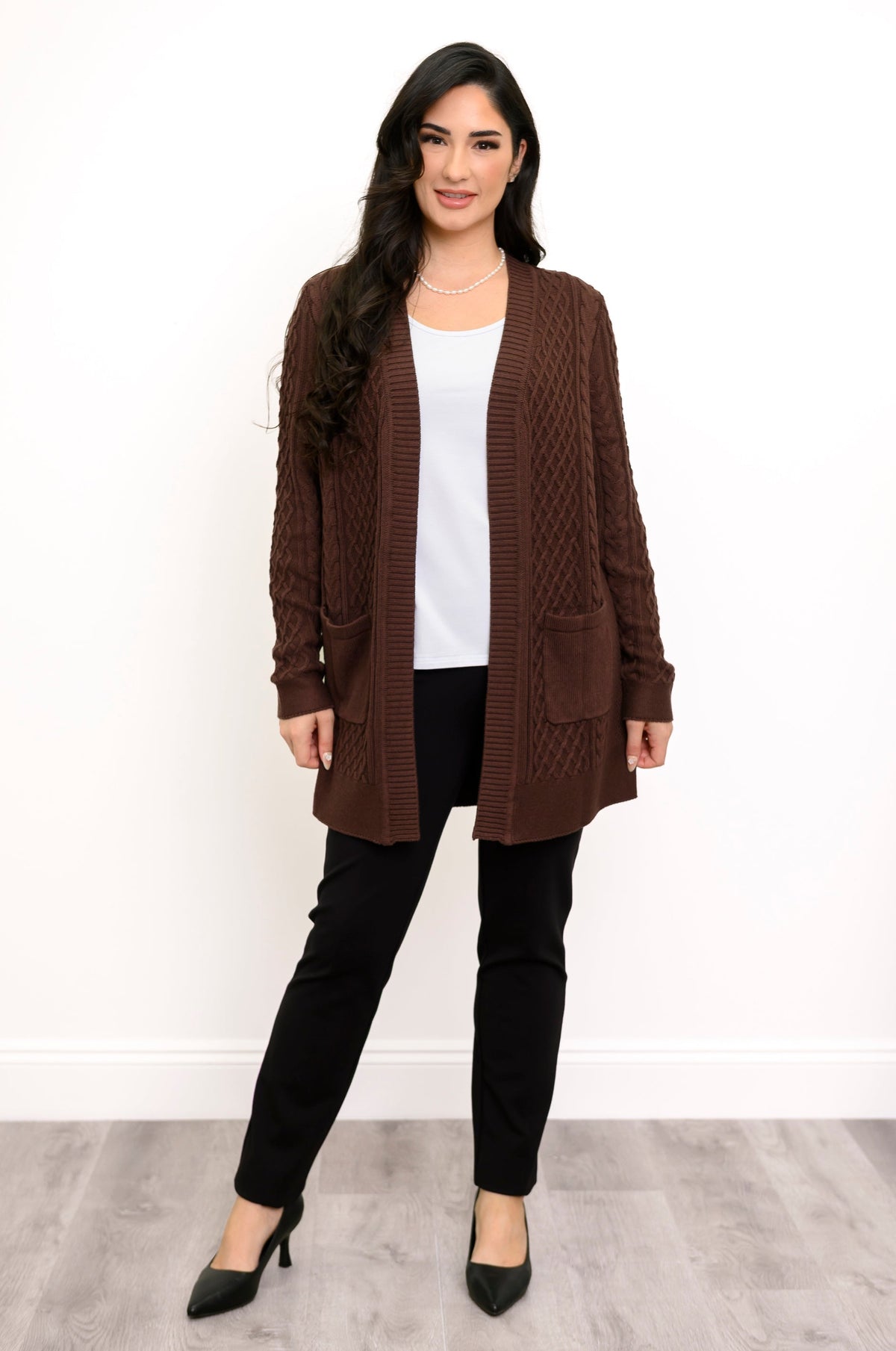 Jenny Cardigan, Chocolate, Cotton