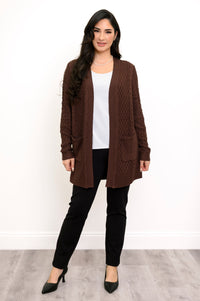 Jenny Cardigan, Chocolate, Cotton