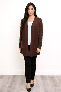 Jenny Cardigan, Chocolate, Cotton