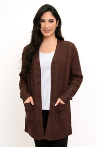Jenny Cardigan, Chocolate, Cotton