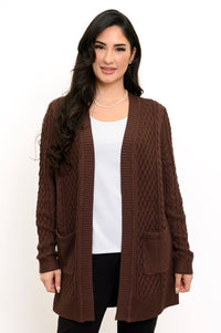 Jenny Cardigan, Chocolate, Cotton