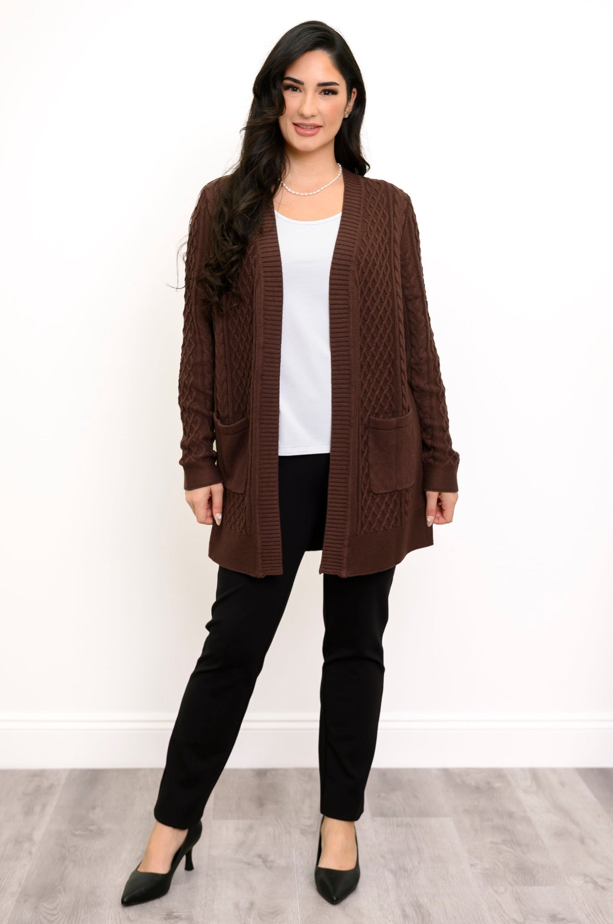 Jenny Cardigan, Chocolate, Cotton