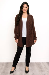 Jenny Cardigan, Chocolate, Cotton