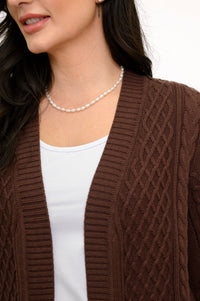 Jenny Cardigan, Chocolate, Cotton