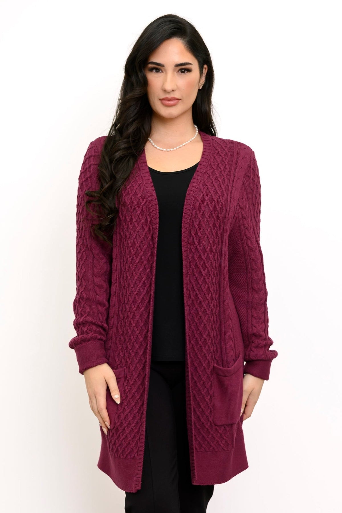 Jenny Cardigan, Raspberry, Cotton