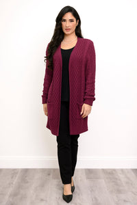 Jenny Cardigan, Raspberry, Cotton