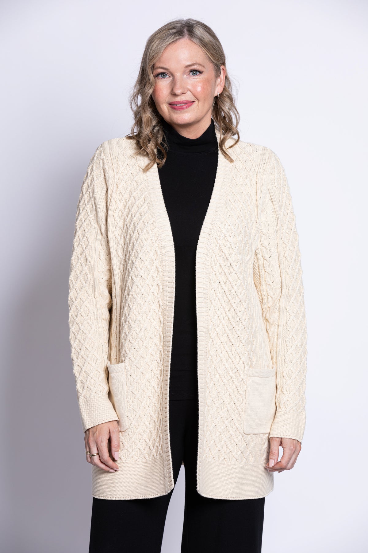 Jenny Cardigan, Cream, Cotton