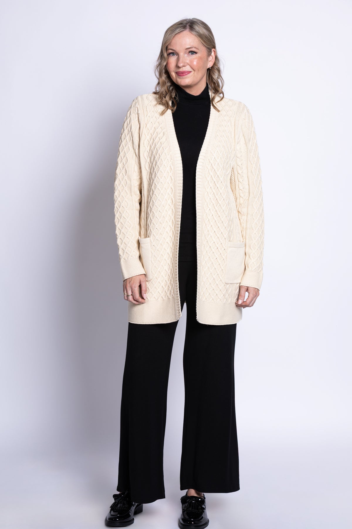 Jenny Cardigan, Cream, Cotton