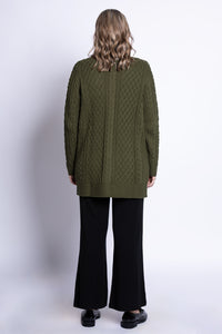 Jenny Cardigan, Khaki, Cotton
