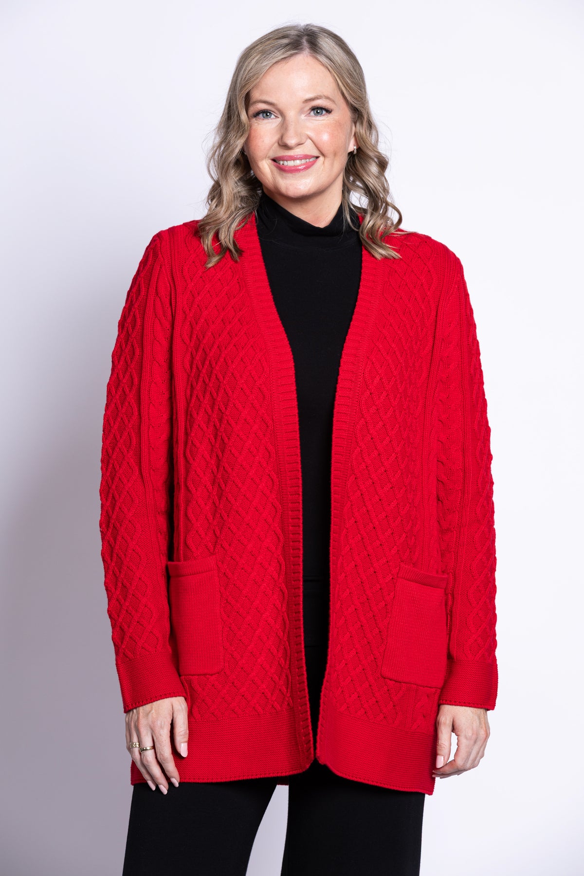 Jenny Cardigan, Red, Cotton