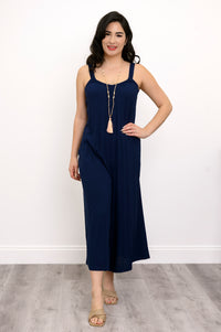 Joanna Jumpsuit, Indigo, Linen Bamboo