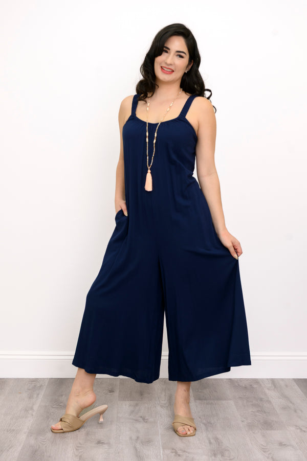 Joanna Jumpsuit, Indigo, Linen Bamboo