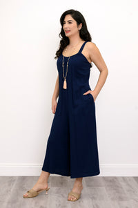 Joanna Jumpsuit, Indigo, Linen Bamboo