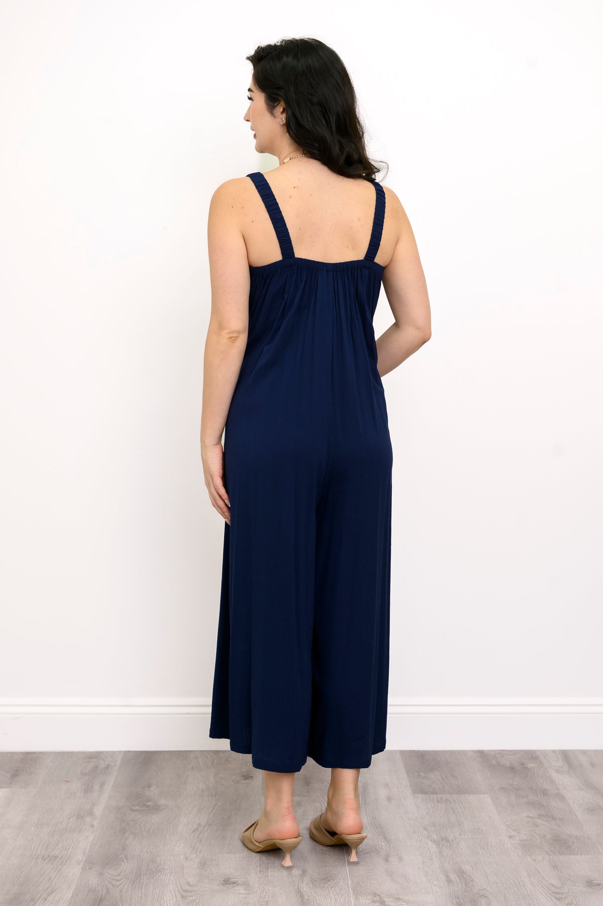 Joanna Jumpsuit, Indigo, Linen Bamboo