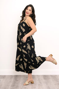 Joanna Jumpsuit, Shadow Leaf, Linen Bamboo