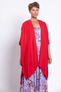 Joanna Jumpsuit, Red Rosebud, Linen Bamboo