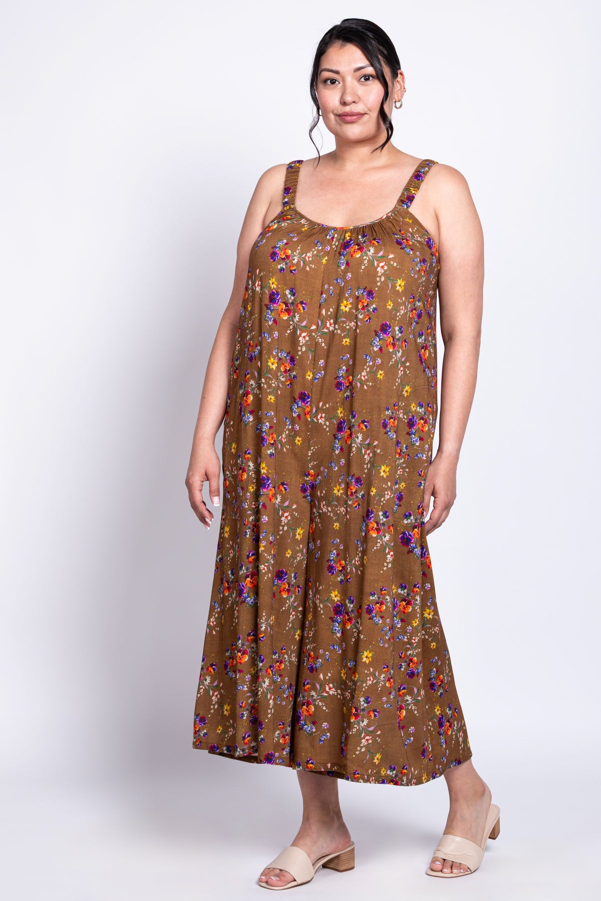 Joanna Jumpsuit, Sand Pansy, Linen Bamboo