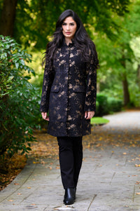 Julia Coat, Golden Leaves, Viscose