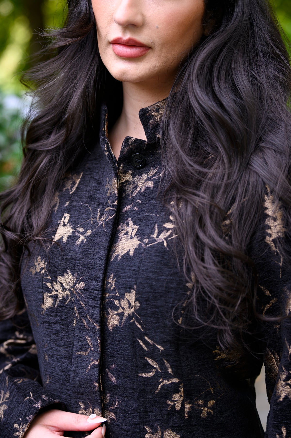 Julia Coat, Golden Leaves, Viscose