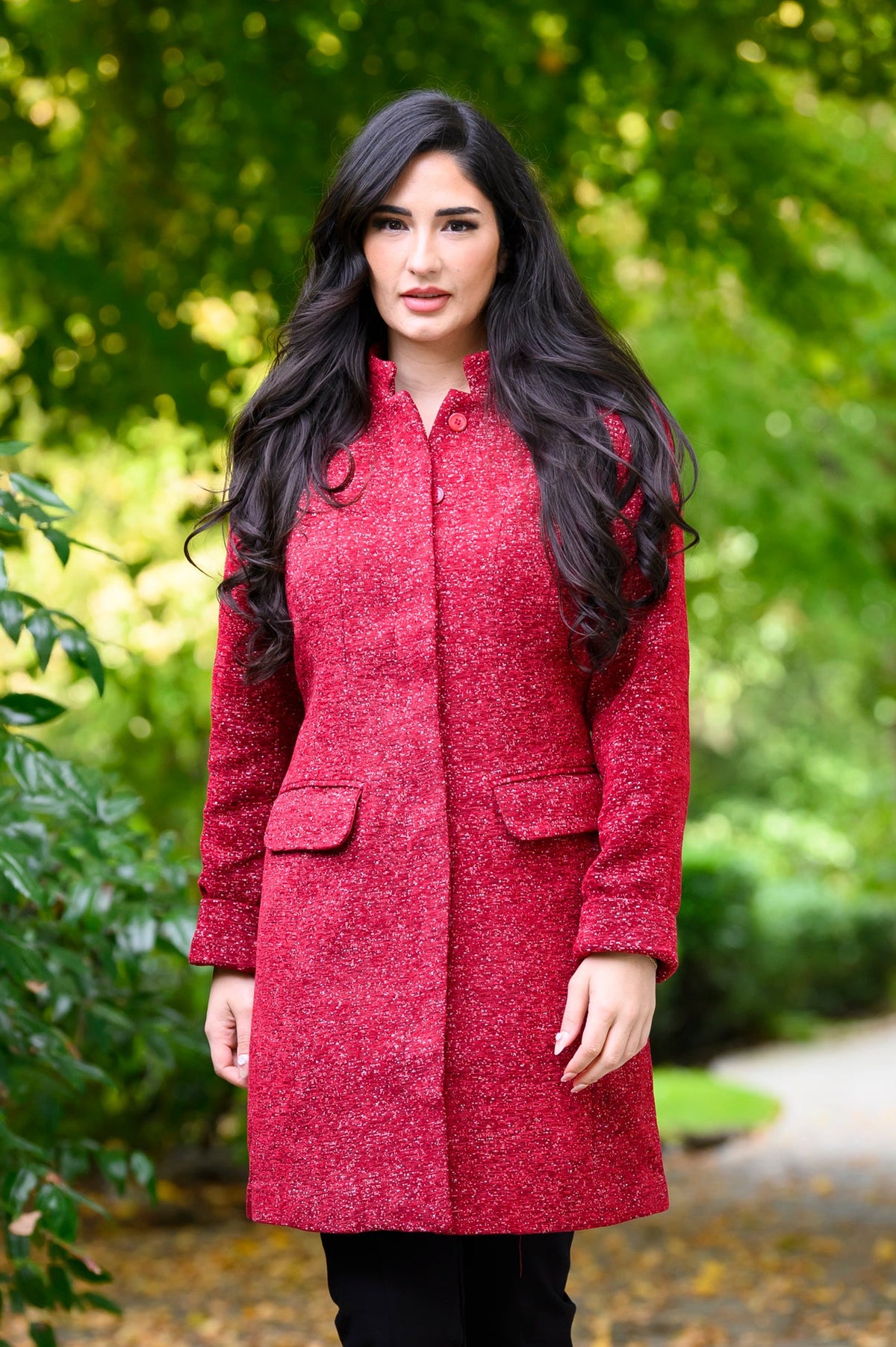 Julia Coat, Red, Viscose