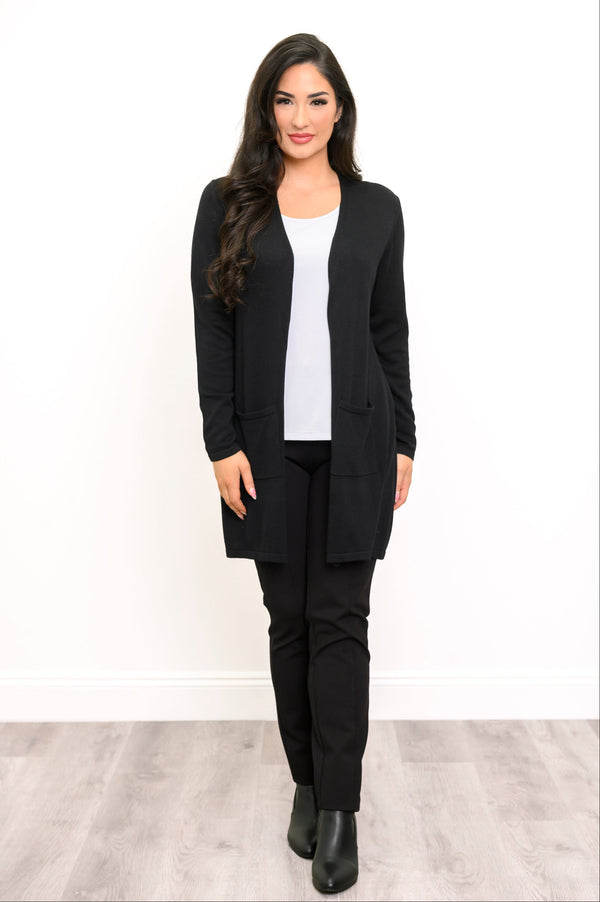 Justine Sweater, Black, Bamboo Cotton