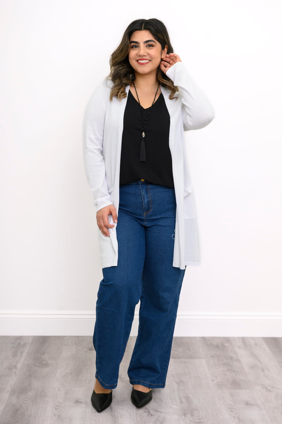 Chandail Justine, blanc, bambou-coton