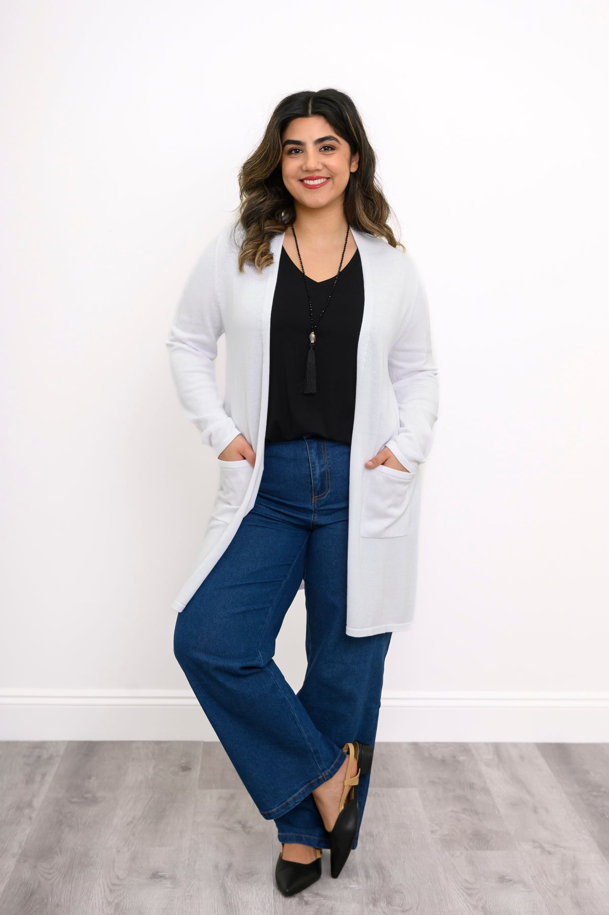 Chandail Justine, blanc, bambou-coton