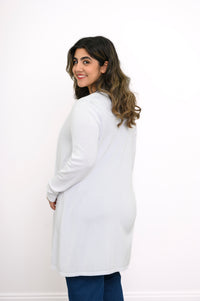 Chandail Justine, blanc, bambou-coton