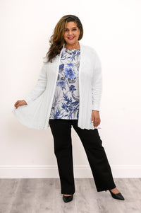 Karen Cardigan, White, Cotton