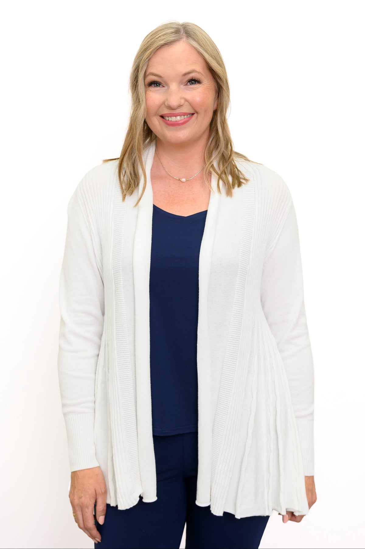 Cardigan Karen, Blanc, Coton