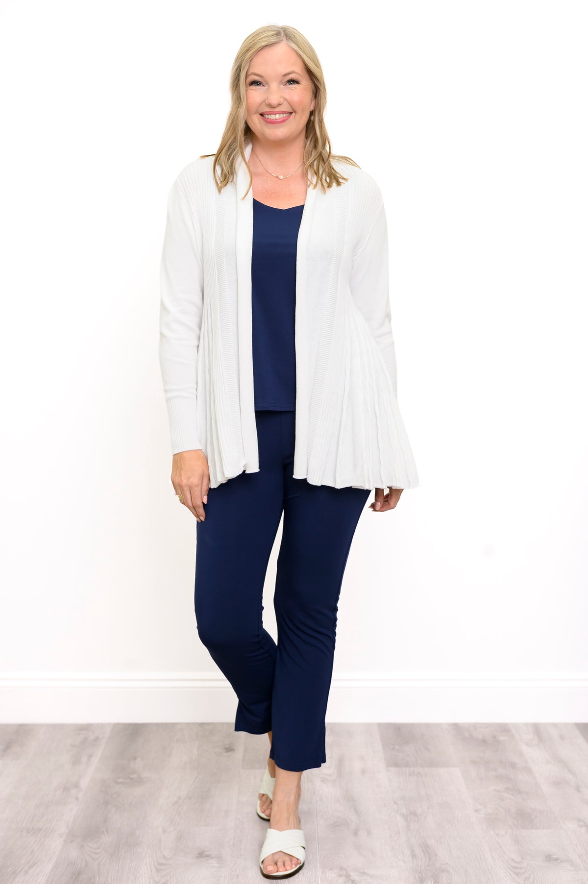 Cardigan Karen, Blanc, Coton