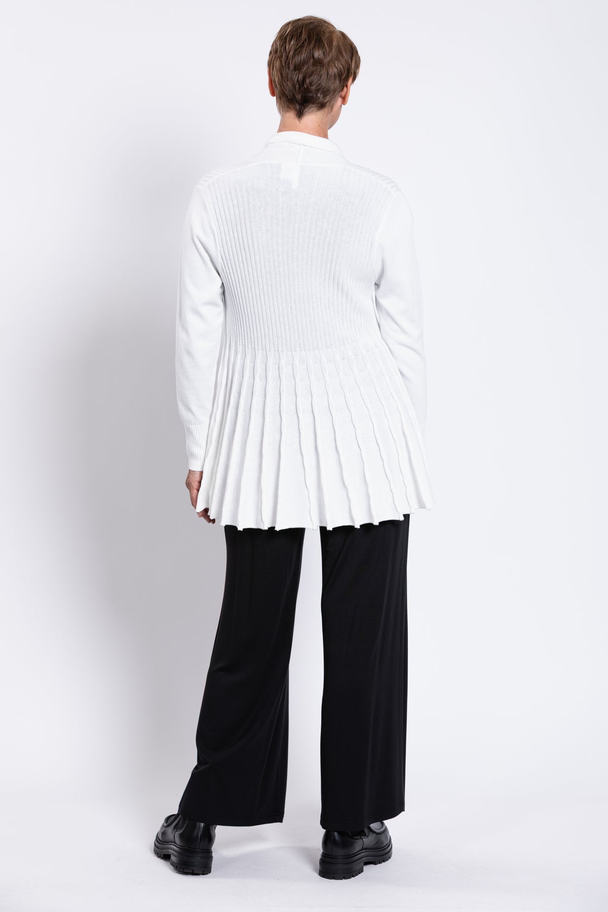 Karen Cardigan, White, Cotton