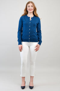 Kitten Cardigan, Blue, 100% Merino Wool