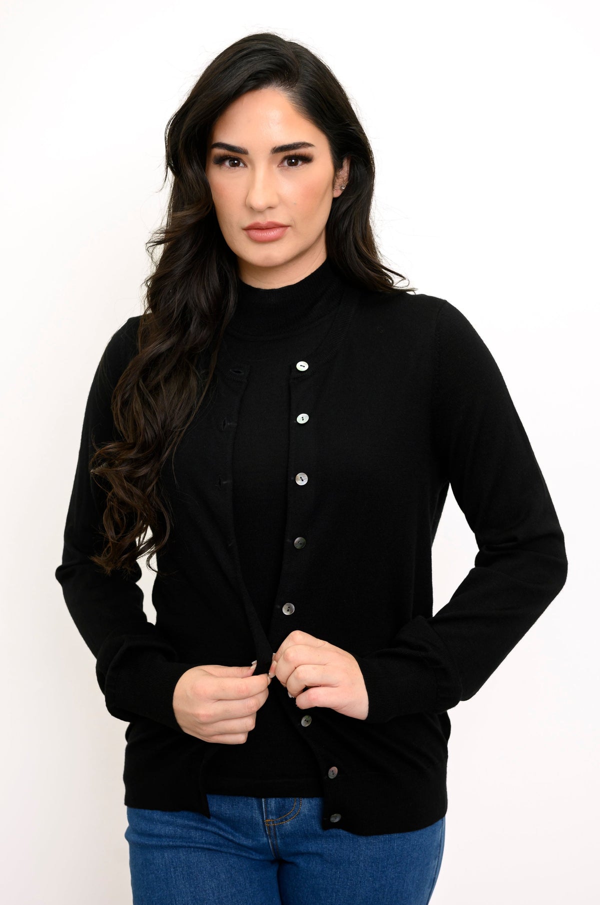 Cardigan Chaton, Noir, 100 % Laine Mérinos