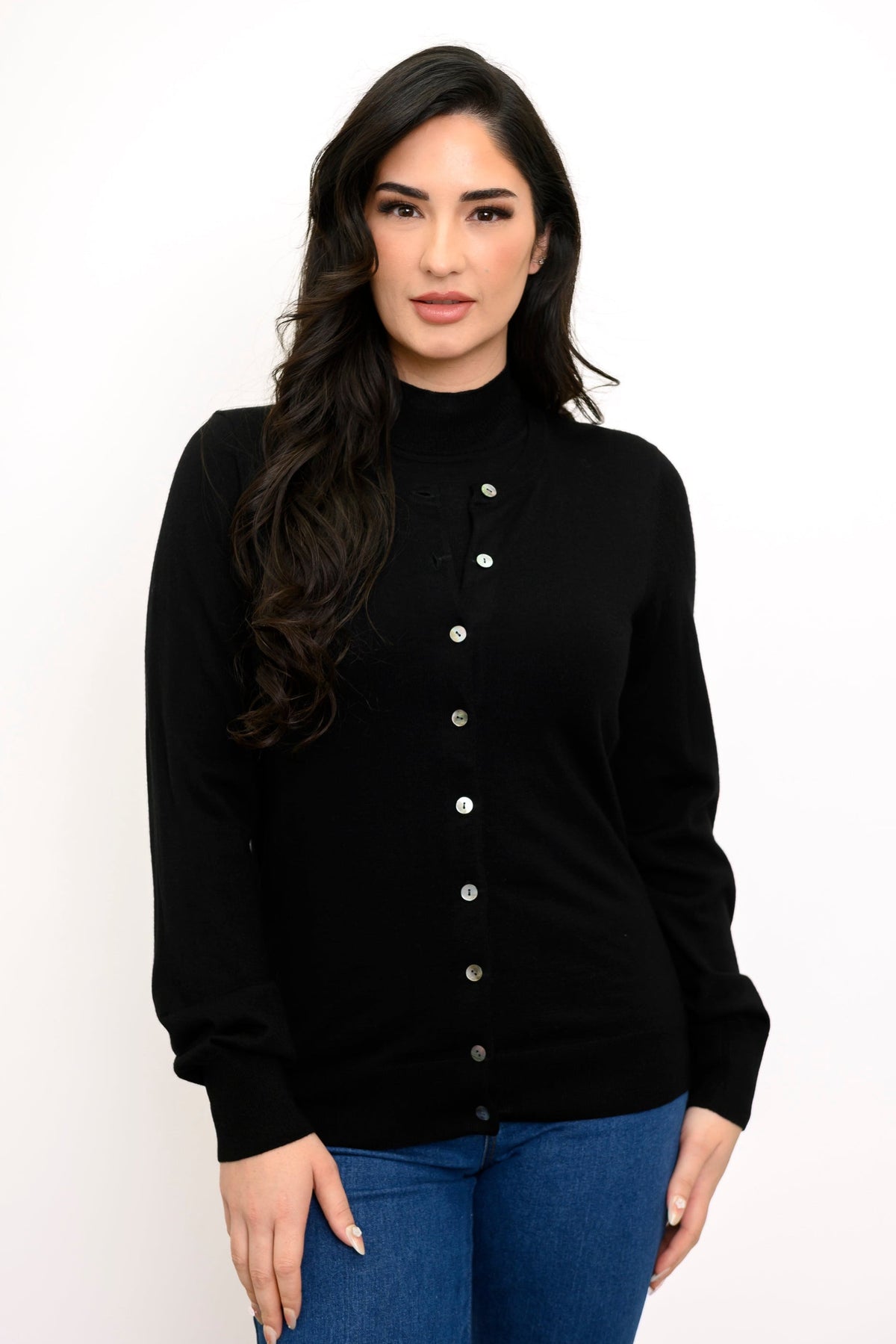 Cardigan Chaton, Noir, 100 % Laine Mérinos