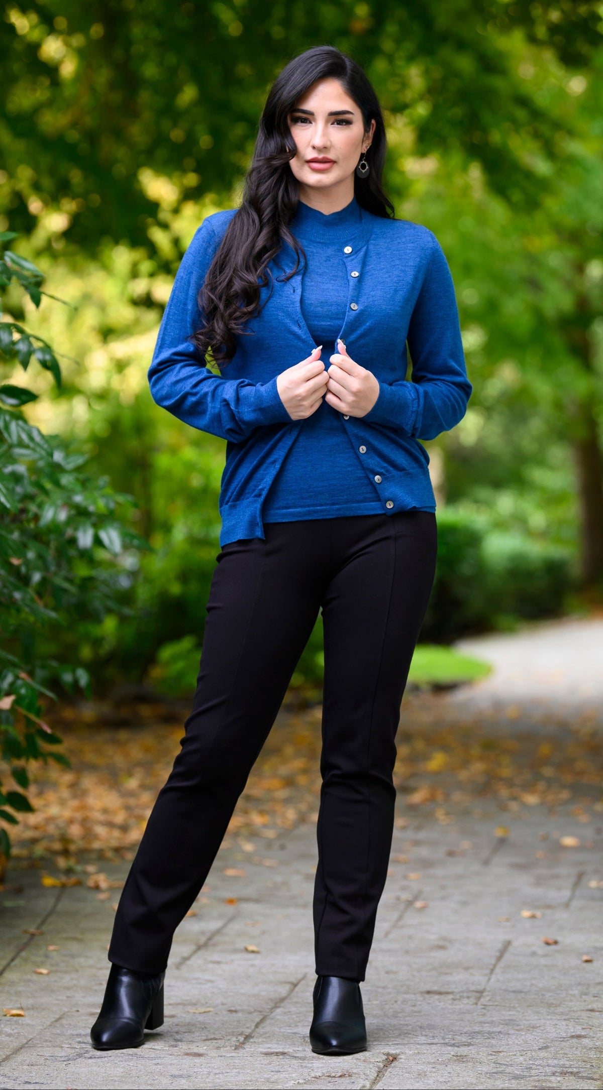 Cardigan Chaton, Bleu, 100 % Laine Mérinos