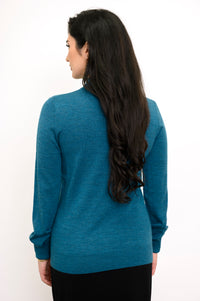 Kitten Cardigan, Soft Teal, Merino Wool
